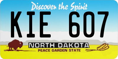 ND license plate KIE607