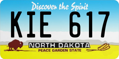 ND license plate KIE617