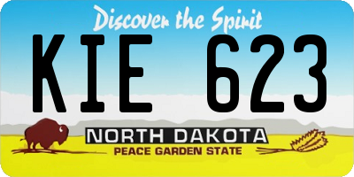 ND license plate KIE623