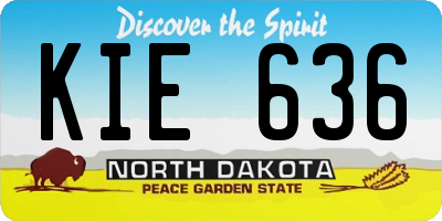 ND license plate KIE636