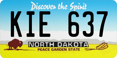 ND license plate KIE637