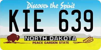 ND license plate KIE639
