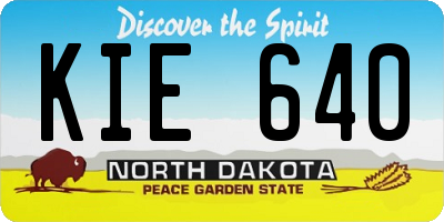 ND license plate KIE640