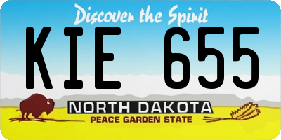 ND license plate KIE655