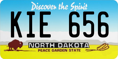 ND license plate KIE656