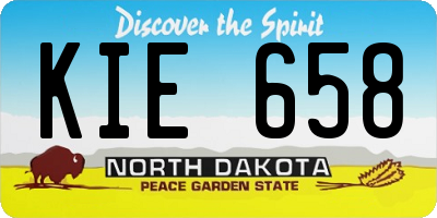 ND license plate KIE658