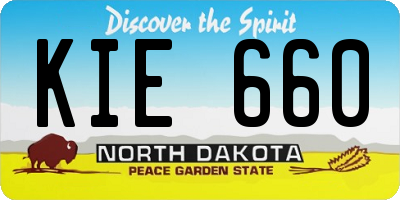 ND license plate KIE660