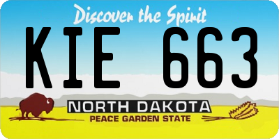 ND license plate KIE663