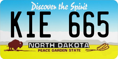 ND license plate KIE665