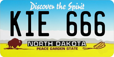 ND license plate KIE666