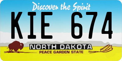 ND license plate KIE674