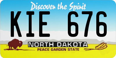 ND license plate KIE676