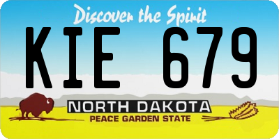 ND license plate KIE679