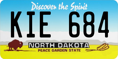 ND license plate KIE684