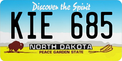 ND license plate KIE685