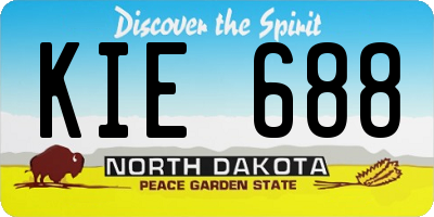 ND license plate KIE688