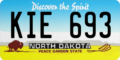 ND license plate KIE693