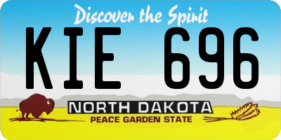 ND license plate KIE696