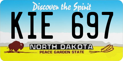 ND license plate KIE697