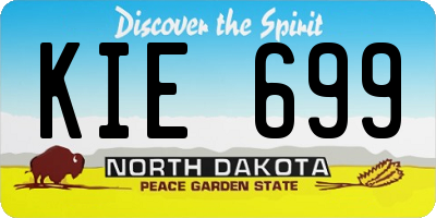 ND license plate KIE699
