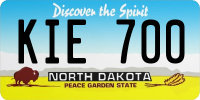 ND license plate KIE700