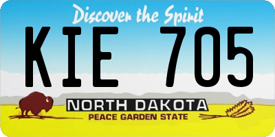 ND license plate KIE705