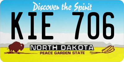 ND license plate KIE706