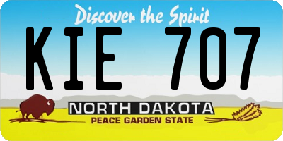 ND license plate KIE707