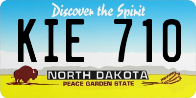 ND license plate KIE710
