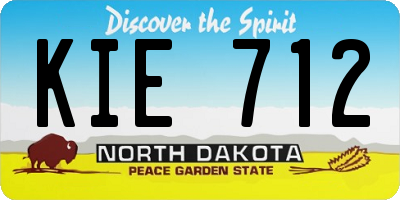ND license plate KIE712