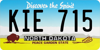 ND license plate KIE715