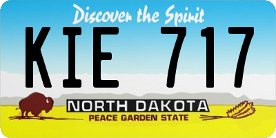 ND license plate KIE717