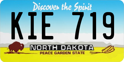 ND license plate KIE719