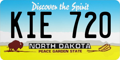 ND license plate KIE720