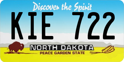 ND license plate KIE722
