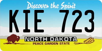 ND license plate KIE723