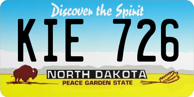 ND license plate KIE726