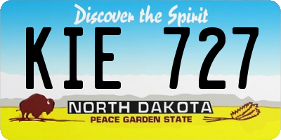 ND license plate KIE727