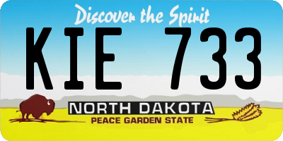 ND license plate KIE733