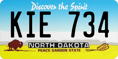 ND license plate KIE734