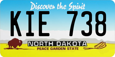 ND license plate KIE738