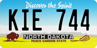 ND license plate KIE744