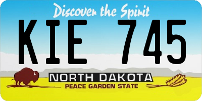 ND license plate KIE745