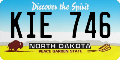 ND license plate KIE746
