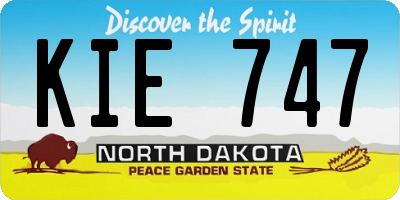 ND license plate KIE747