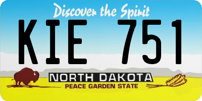 ND license plate KIE751