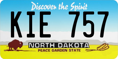 ND license plate KIE757
