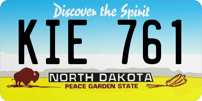 ND license plate KIE761