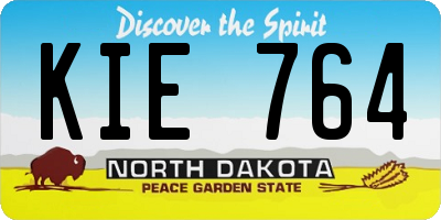 ND license plate KIE764