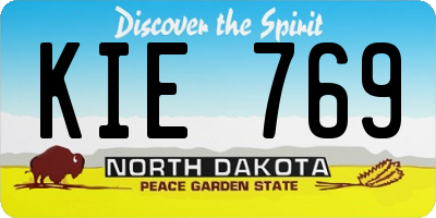 ND license plate KIE769